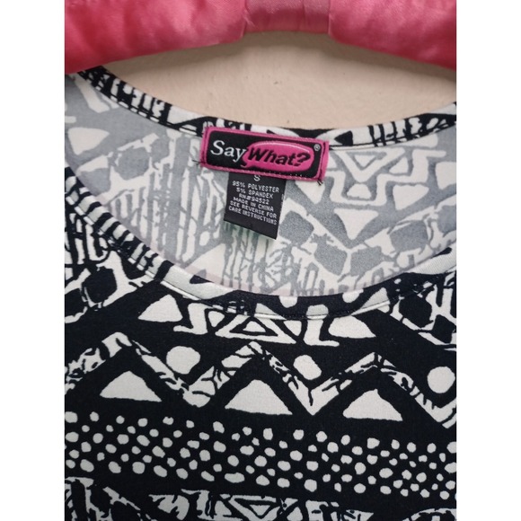 Say What Black And White Geometric Dress Y2K - Picture 4 of 4